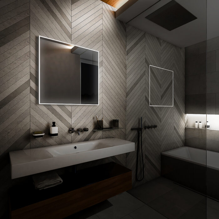 Nimco Černé LED zrcadlo 700x700 - Image 3