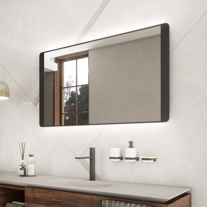 Nimco Černé LED zrcadlo 800x600 s dotykovým senzorem - Image 1
