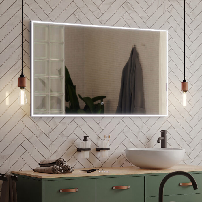 Nimco Černé LED zrcadlo 800x700 se dvěma dotykovými senzory - Image 1