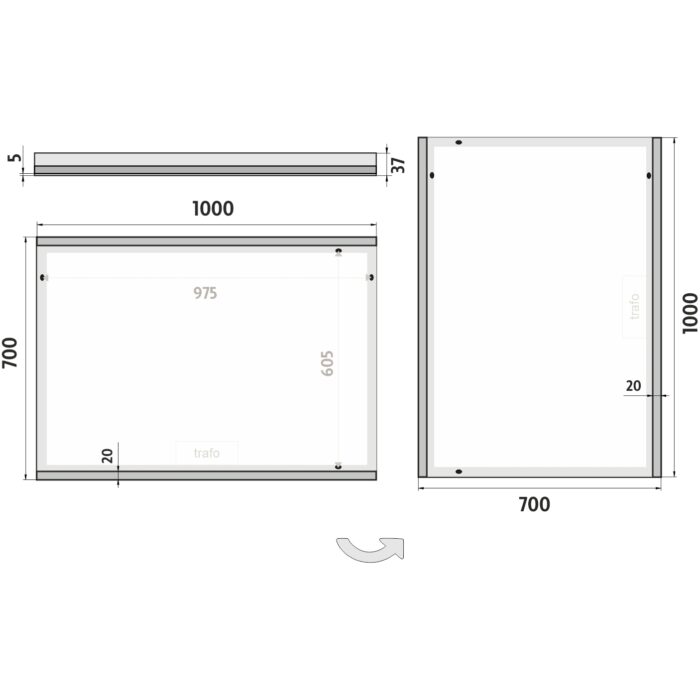 Nimco LED zrcadlo 1000x700 - Image 7