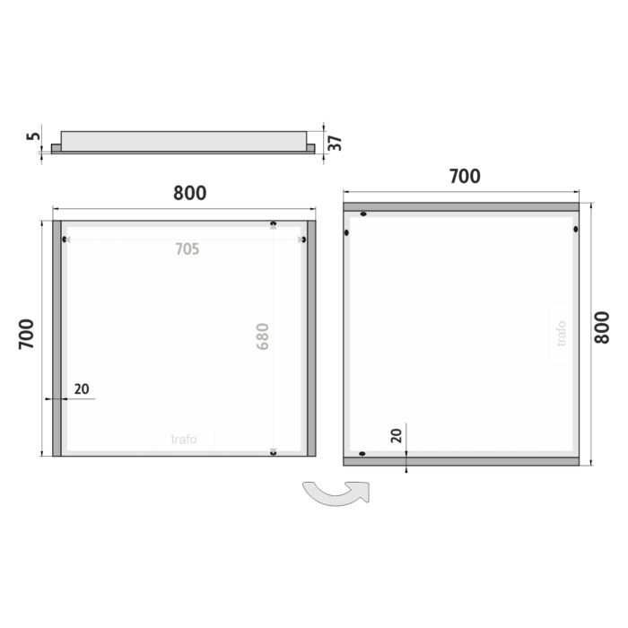 Nimco LED zrcadlo 800x700 - Image 7