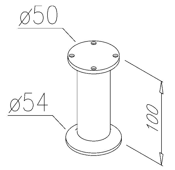 nožička ZEN, chróm, 100mm, 1ks - Image 2