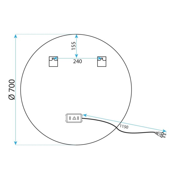 Zrkadlo LED 70cm MMJ Black - Image 10