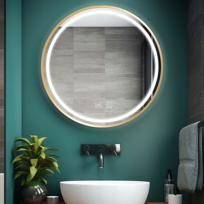 Zrkadlo LED 90cm MMJ BRUSH GOLD - Image 2