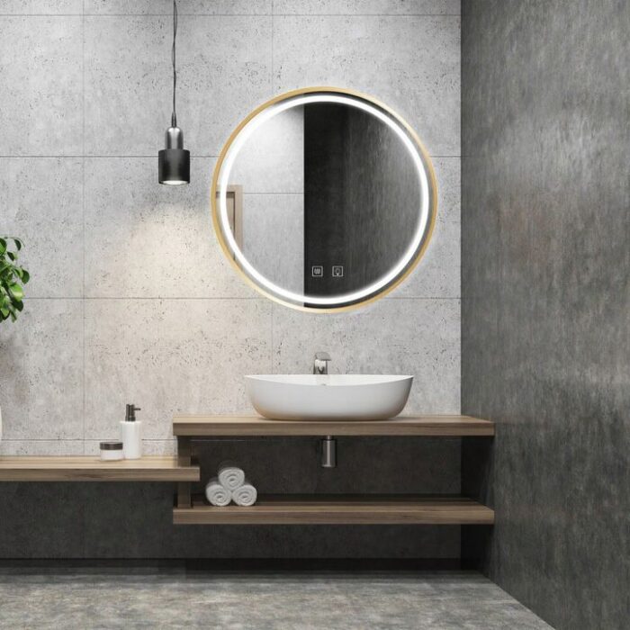 Zrkadlo LED 90cm MMJ BRUSH GOLD - Image 5