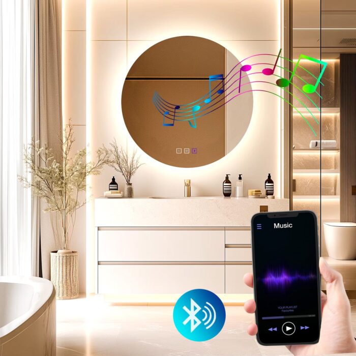 Zrkadlo LED 60cm ROUND BLUETOOTH - Image 8