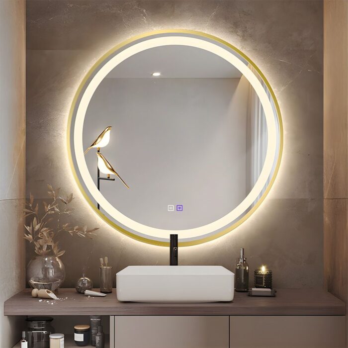Zrkadlo LED 90cm MMJ Gold - Image 2