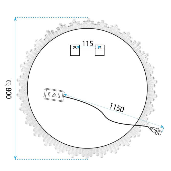 Zrkadlo LED 80cm X013 - Image 9