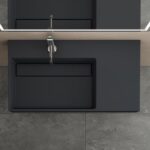 Umývadlo REA Archi 90 CM Grey MATT na dosku - konglomerát - Image 7
