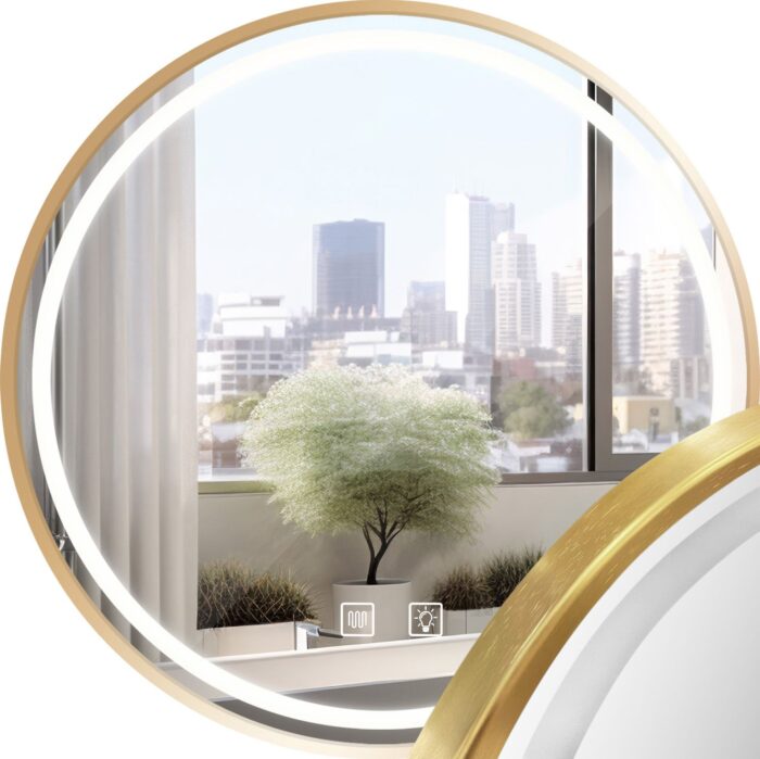 Zrkadlo LED 90cm MMJ BRUSH GOLD - Image 1