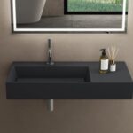 Umývadlo REA Archi 90 CM Grey MATT na dosku - konglomerát - Image 5