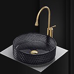 Umývadlo na dosku REA CRISTAL 35 - čierne – Obrázok 4