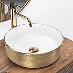 Umývadlo na dosku Rea Sami White Brush Gold – Obrázok 2