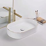 Umývadlo na dosku REA Nadia - zlatý okraj – Obrázok 6