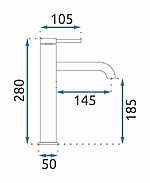 Umývadlová batéria REA SPOT Brush Nickel High – Obrázok 3