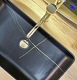 Umývadlo na dosku REA DENIS - čierny matný kameň – Obrázok 3