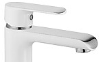 Umývadlová batéria REA BLOOM - chróm-biela, nízka – Obrázok 4