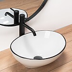 Umývadlo na dosku REA SOFIA Biele/čierny okraj – Obrázok 2