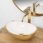 Umývadlo na dosku REA SOFIA Mini - bielo-zlaté – Obrázok 3