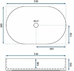 Umývadlo na dosku Rea LAYLA 50 – Obrázok 6