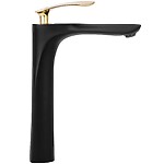 Umývadlová batéria REA ORBIT - čierno-zlatá, vysoká – Obrázok 3