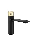 Umývadlová batéria REA STORM - čierna-zlatá, nízka