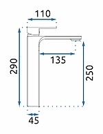Umývadlová batéria REA URBAN - zlato, vysoká – Obrázok 7