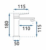 Umývadlová batéria REA VIRAL - chróm, nízka – Obrázok 8