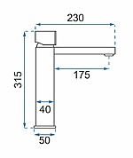 Umývadlová batéria REA ICON - čierno-zlatá, vysoká – Obrázok 6