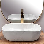 Umývadlo na dosku REA BELINDA CALALA - Mramor – Obrázok 5