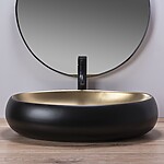 Umývadlo na dosku REA MELANIA - zlato-čierne – Obrázok 4