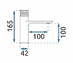 Umývadlová batéria REA STORM - čierna-zlatá, nízka – Obrázok 7