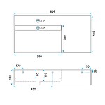 Umývadlo REA Archi 90 CM White na dosku - konglomerát – Obrázok 7