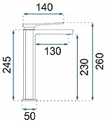 Umývadlová batéria CREEK - matná čierna, vysoká – Obrázok 5