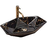 Umývadlo na dosku REA VEGAS - čierny lesklý mramor