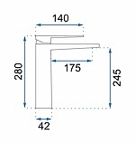Umývadlová batéria REA PARKER Nickel Brush INOX High – Obrázok 5