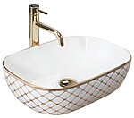 Umývadlo na dosku REA BELINDA DIAMOND - bielo-zlaté