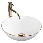 Umývadlo na dosku REA STELLA - biele gold edge