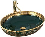 Umývadlo na dosku REA MARGOT - zeleno-zlaté
