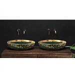 Umývadlo na dosku REA MARGOT - zeleno-zlaté – Obrázok 7