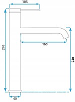 Umývadlová batéria REA CLIF Brush Copper HIGH – Obrázok 5