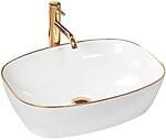Umývadlo na dosku REA SOL - bielo-zlaté