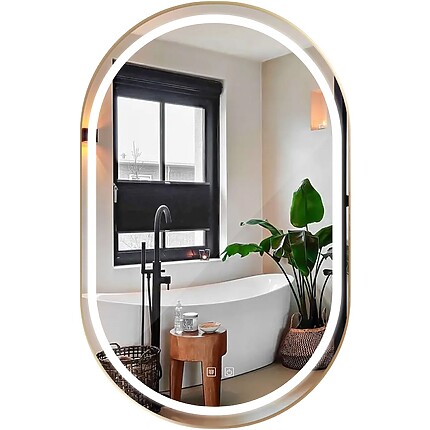 Zrkadlo LED OLL 60x90 cm Brush Gold