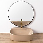 Umývadlo na dosku REA LUIZA 50 - matná béžová – Obrázok 3