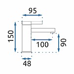 Umývadlová batéria REA POLO - čierno-zlatá, nízka – Obrázok 5