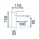 Umývadlová batéria REA STORM - chróm, nízka – Obrázok 5