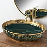 Umývadlo na dosku REA MARGOT - zeleno-zlaté – Obrázok 5