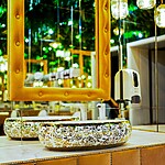 Umývadlo na dosku REA MERYL - bielo-zlaté – Obrázok 2