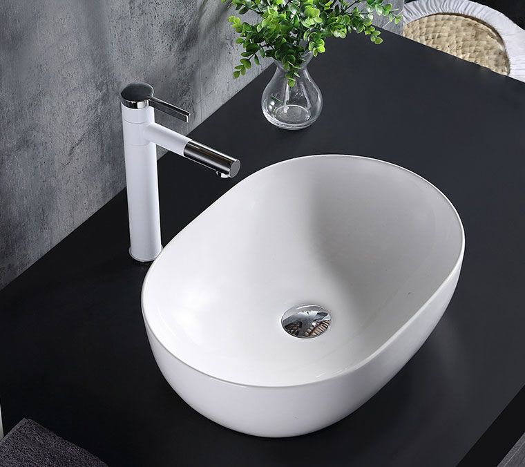 6e90b4a53d693bb19ed52afb9f552099 Umývadlo na dosku REA AMELIA 48 - biele – Obrázok 1