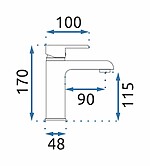 Umývadlová batéria REA BLOOM - čierna-zlatá, nízka – Obrázok 6